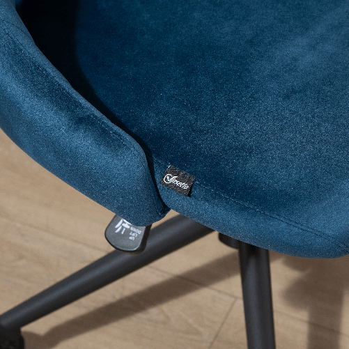Vinsetto-Sedia-da-Ufficio-in-Velluto-Blu-con-Altezza-Regolabile-Sedia-Ergonomica-Girevole-a-360--e-Ruote-50x58x77-87cm