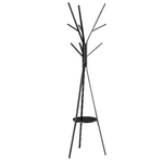 HOMCOM Appendiabiti Attaccapanni da Terra Verticale Moderno per Ingresso Nero 45x45x180cm