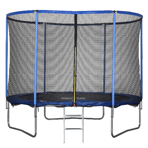 HOMCOM-Tappeto-Elastico-per-Bambini-e-Adulti-con-Rete-e-Bordo-Imbottito-Giochi-da-Giardino-e-Casa--305x248cm-Blu-e-Nero