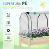 Outsunny-Letto-per-Orto-in-Cassetta-con-Serra-da-Giardino-Portapiante-da-Esterno-in-Legno-e-PE-per-Fiori-e-Verdure