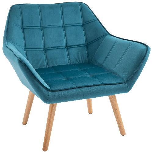 HOMCOM-Poltroncina-da-Camera-Design-Scandinavo-Poltrona-in-Velluto-e-Legno-Color-Petrolio-per-Soggiorno-o-Ufficio-64x62x72-5cm