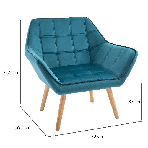 HOMCOM-Poltroncina-da-Camera-Design-Scandinavo-Poltrona-in-Velluto-e-Legno-Color-Petrolio-per-Soggiorno-o-Ufficio-64x62x72-5cm
