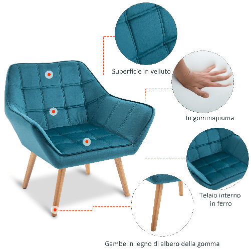 HOMCOM-Poltroncina-da-Camera-Design-Scandinavo-Poltrona-in-Velluto-e-Legno-Color-Petrolio-per-Soggiorno-o-Ufficio-64x62x72-5cm