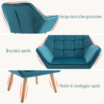 HOMCOM-Poltroncina-da-Camera-Design-Scandinavo-Poltrona-in-Velluto-e-Legno-Color-Petrolio-per-Soggiorno-o-Ufficio-64x62x72-5cm