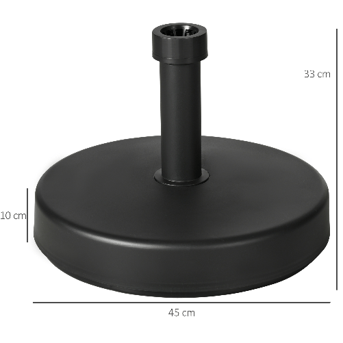 Outsunny-Base-per-Ombrellone-da-Giardino-in-Plastica-PP-max-18kg-di-Peso--45x33-cm-Nero