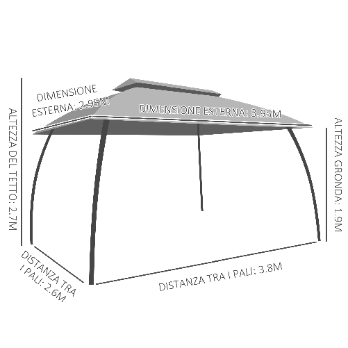 Outsunny-Gazebo-da-Giardino-4x3m-con-Doppio-Tettuccio-Pareti-in-Poliestere-e-Struttura-in-Acciaio-Grigio