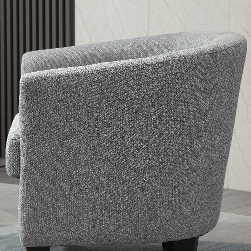 HOMCOM-Poltrona-Moderna-Imbottita-con-Seduta-Profonda-Poltroncina-da-Camera-e-Soggiorno-75x72x74cm-Grigio