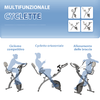 HOMCOM-Cyclette-Pieghevole-2-in-1-Resistenza-Magnetica-Regolabile-8-Livelli-Bici-da-Fitness-con-Sensore-di-Frequenza-Cardiaca-Elastici-per-Braccia-Schermo-LCD-Volano-2-5kg-Grigio