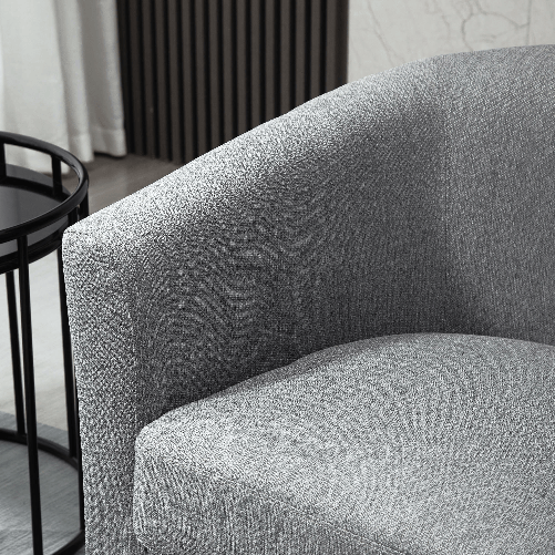 HOMCOM-Poltrona-Moderna-Imbottita-con-Seduta-Profonda-Poltroncina-da-Camera-e-Soggiorno-75x72x74cm-Grigio