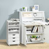 Vinsetto-Cassettiera-Ufficio-con-4-Ruote-4-Ripiani-3-Cassetti-Schedario-Portadocumenti-in-Legno-MDF-Bianco-38-x-30-x-86-8-cm