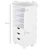 Vinsetto-Cassettiera-Ufficio-con-4-Ruote-4-Ripiani-3-Cassetti-Schedario-Portadocumenti-in-Legno-MDF-Bianco-38-x-30-x-86-8-cm