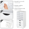 Vinsetto-Cassettiera-Ufficio-con-4-Ruote-4-Ripiani-3-Cassetti-Schedario-Portadocumenti-in-Legno-MDF-Bianco-38-x-30-x-86-8-cm