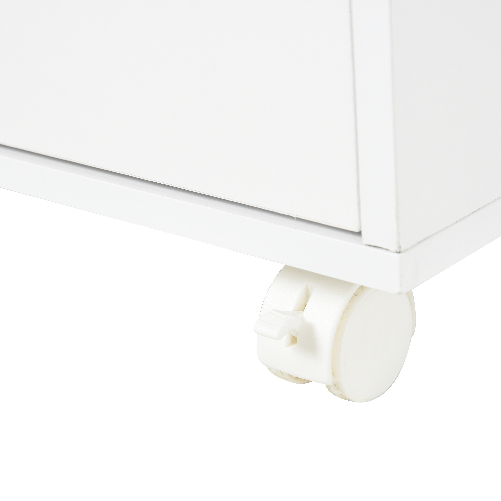 Vinsetto-Cassettiera-Ufficio-con-4-Ruote-4-Ripiani-3-Cassetti-Schedario-Portadocumenti-in-Legno-MDF-Bianco-38-x-30-x-86-8-cm