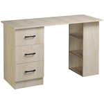 HOMCOM Scrivania PC Moderna per Camera con 3 Cassetti e 3 Scaffali in Legno per Casa e Ufficio 120x49x72cm