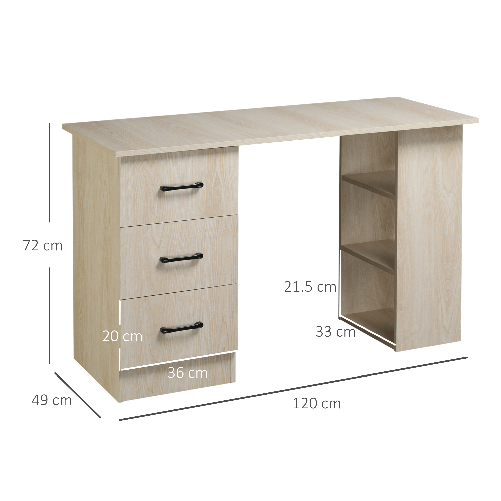 HOMCOM-Scrivania-PC-Moderna-per-Camera-con-3-Cassetti-e-3-Scaffali-in-Legno-per-Casa-e-Ufficio-120x49x72cm