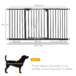 PawHut-Cancellino-per-Cani-3-Estensioni-Fino-a-152-3cm-Chiusura-Automatica