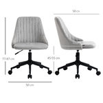 Vinsetto-Sedia-da-Ufficio-in-Velluto-Grigio-con-Altezza-Regolabile-Sedia-Ergonomica-Girevole-a-360--e-Ruote-50x58x77-87cm