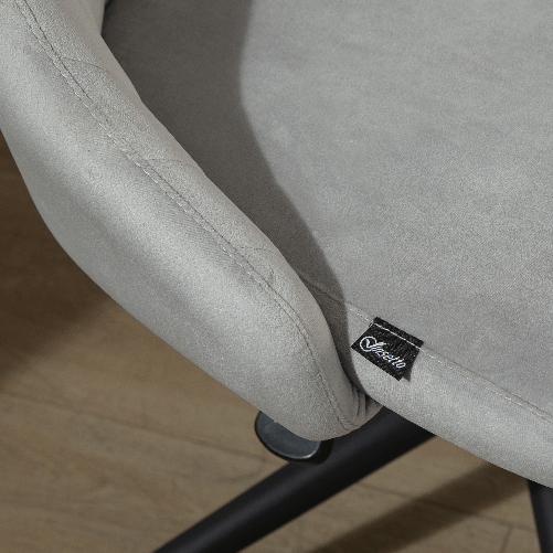 Vinsetto-Sedia-da-Ufficio-in-Velluto-Grigio-con-Altezza-Regolabile-Sedia-Ergonomica-Girevole-a-360--e-Ruote-50x58x77-87cm