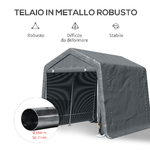 Outsunny-Tendone-Garage-per-Auto-Moto-e-Attrezzi-in-Metallo-e-Tessuto-PE-280x240x240cm-Grigio