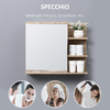 kleankin-Specchiera-Bagno-a-Parete-con-Anta-e-3-Ripiani-Laterali-in-Legno-60x18x50cm