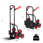 Durhand-Carrello-Portapacchi-Carichi-Pesanti-Pieghevole-in-Metallo-con-6-Ruote-per-Scale-Carico-Massimo-150kg