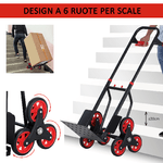 Durhand-Carrello-Portapacchi-Carichi-Pesanti-Pieghevole-in-Metallo-con-6-Ruote-per-Scale-Carico-Massimo-150kg
