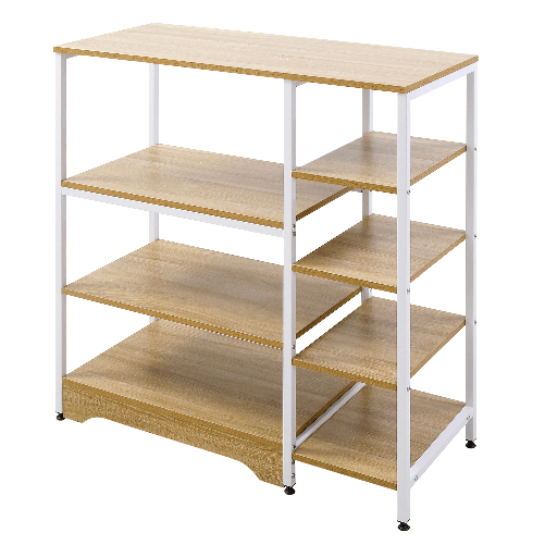 HOMCOM-Scaffale-da-Cucina-Salvaspazio-Stile-Industriale-struttura-in-Metallo-e-Legno---Legno