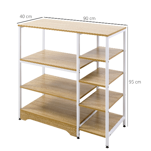 HOMCOM-Scaffale-da-Cucina-Salvaspazio-Stile-Industriale-struttura-in-Metallo-e-Legno---Legno