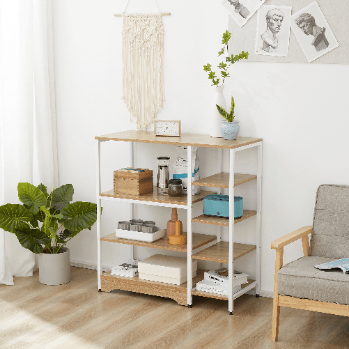 HOMCOM-Scaffale-da-Cucina-Salvaspazio-Stile-Industriale-struttura-in-Metallo-e-Legno---Legno
