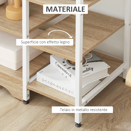 HOMCOM-Scaffale-da-Cucina-Salvaspazio-Stile-Industriale-struttura-in-Metallo-e-Legno---Legno