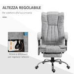 Vinsetto-Poltrona-da-Ufficio-Massaggiante-Riscaldante-Altezza-e-Reclinazione-Regolabili-Poggiapiedi-Retrattile-62x67x113-120cm-Grigio