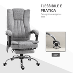 Vinsetto-Poltrona-da-Ufficio-Massaggiante-Riscaldante-Altezza-e-Reclinazione-Regolabili-Poggiapiedi-Retrattile-62x67x113-120cm-Grigio
