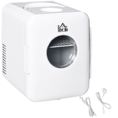 HOMCOM Frigo Portatile da 60W con Capacità 4L, Divisore Removibile e Maniglia, 25.8x20.5x26.3 cm