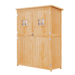 Outsunny-Casetta-da-Giardino-Legno-con-Porta-Doppia-Mensole-e-Finestre-127-5x50x164cm