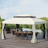 Outsunny-Gazebo-da-Giardino-4x3m-con-Zanzariera-e-Doppio-Tetto-in-Alluminio-e-Poliestere-Beige