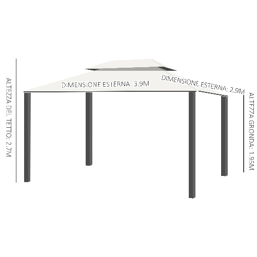 Outsunny-Gazebo-da-Giardino-4x3m-con-Zanzariera-e-Doppio-Tetto-in-Alluminio-e-Poliestere-Beige
