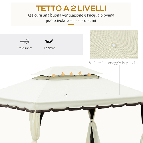 Outsunny-Gazebo-da-Giardino-4x3m-con-Zanzariera-e-Doppio-Tetto-in-Alluminio-e-Poliestere-Beige