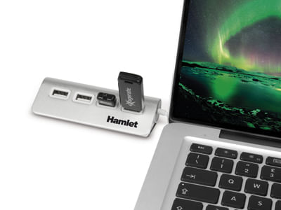 Hamlet-4-port-Hub-usb-2.0-a-4-porte-480-Mbps