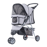 PawHut Passeggino per Cani Pieghevole Carrello per Animali Domestici Carrello Carrozzina Grigio 75 x 45 x 97cm