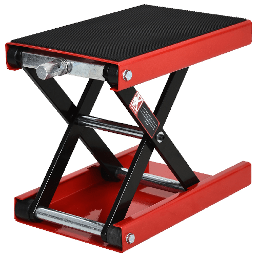 DURHAND-Cavalletto-Alzamoto-Sollevatore-per-Moto-in-Acciaio-Rosso-e-Nero-Pieghevole-e-Antiscivolo-41-5-x-23-5-x-10-37cm