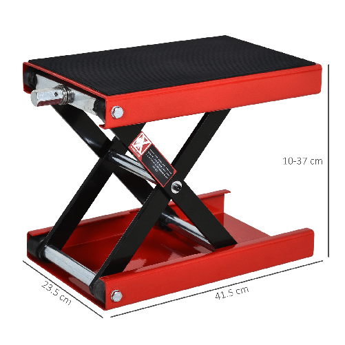 DURHAND-Cavalletto-Alzamoto-Sollevatore-per-Moto-in-Acciaio-Rosso-e-Nero-Pieghevole-e-Antiscivolo-41-5-x-23-5-x-10-37cm