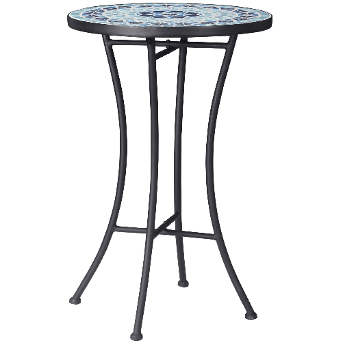 Outsunny-Tavolino-da-Giardino-Rotondo-a-Mosaico-in-Metallo-con-Piano-in-Ceramica--35-5x53-5cm-Blu
