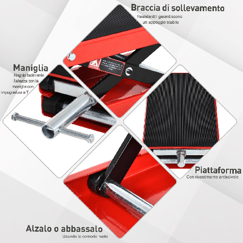 DURHAND-Cavalletto-Alzamoto-Sollevatore-per-Moto-in-Acciaio-Rosso-e-Nero-Pieghevole-e-Antiscivolo-41-5-x-23-5-x-10-37cm
