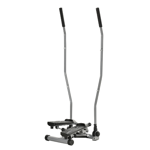 HOMCOM-Stepper-con-Manubrio-Maniglie-Step-Fitness-con-Monitor-LCD-per-Casa-e-Palestra---Argento