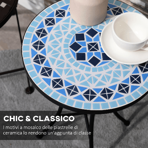 Outsunny-Tavolino-da-Giardino-Rotondo-a-Mosaico-in-Metallo-con-Piano-in-Ceramica--35-5x53-5cm-Blu