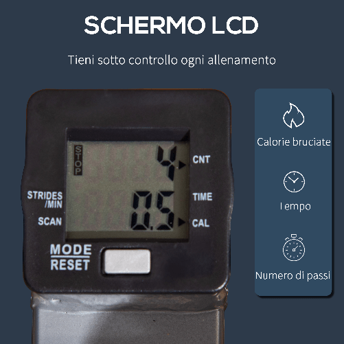 HOMCOM-Stepper-con-Manubrio-Maniglie-Step-Fitness-con-Monitor-LCD-per-Casa-e-Palestra---Argento