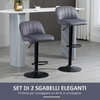 HOMCOM-Set-2-Sgabelli-da-Bar-con-Schienale-e-Poggiapiedi-Girevoli-con-Altezza-Regolabile-Grigio