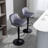 HOMCOM-Set-2-Sgabelli-da-Bar-con-Schienale-e-Poggiapiedi-Girevoli-con-Altezza-Regolabile-Grigio