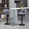 HOMCOM-Set-2-Sgabelli-da-Bar-con-Schienale-e-Poggiapiedi-Girevoli-con-Altezza-Regolabile-Grigio