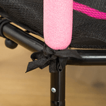 HOMCOM-Tappeto-Elastico-per-Bambini-3-10-Anni-con-Rete-di-Sicurezza-e-Corde-Elastiche-Trampolino-da-Giardino--160x163-5Acm-Rosa-e-Nero